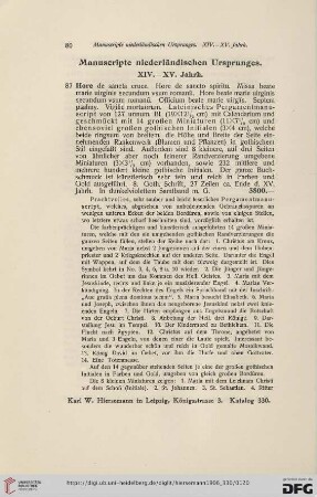 Manuscripte niederländischen Ursprunges (Nr. 87 - 89)