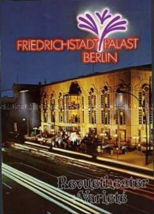 Dankschreiben des Intendanten des Friedrichstadtpalastes an die Druckerei Norden in Berlin (West) die für die gute Qualität eines Werbe- und Programmheftes