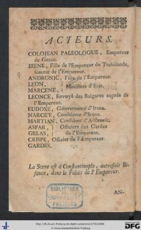 Acteurs.