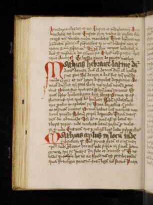 Jacobus de Voragine: Legenda aurea. Ex legenda aurea de sancto Mathia