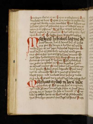 Jacobus de Voragine: Legenda aurea. Ex legenda aurea de sancto Mathia