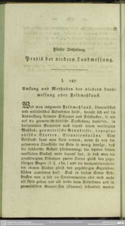 Fünfte Abtheilung. Praxis der niedern Landmessung