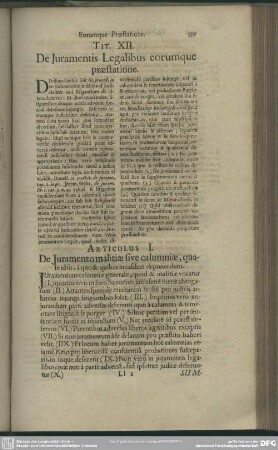 Tit. XII. De Juramentis Legalibus eorumque praestatione