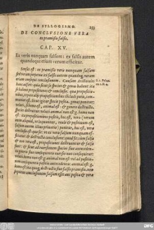 De Conclusione Vera ex praemißis falsis. Cap. XV.