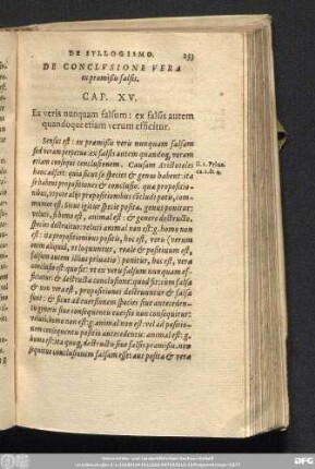 De Conclusione Vera ex praemißis falsis. Cap. XV.