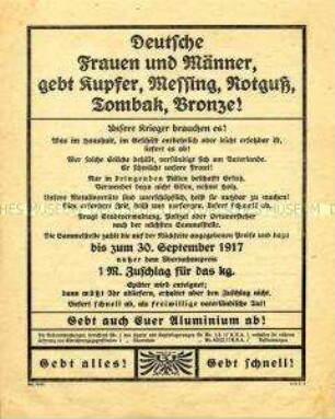 Aufruf zur Metallsammlung