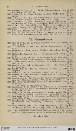 VI. Namenkunde (Nr. 1936 - 2025)