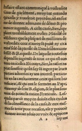 La Troisieme Reqveste Presentee Av Roy, Par les deputez des Eglises esparces parmy le Royaume de France