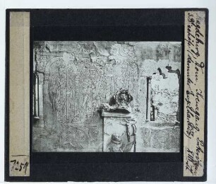 Magdeburg, Dom : Kreuzgang, Putzrizungen, Sgrafitto, Bischofsfiguren