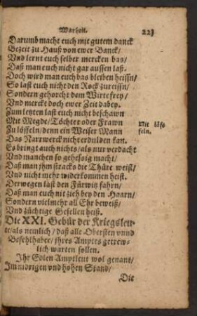 Die XXI. Gebür der Kriegsleute ...