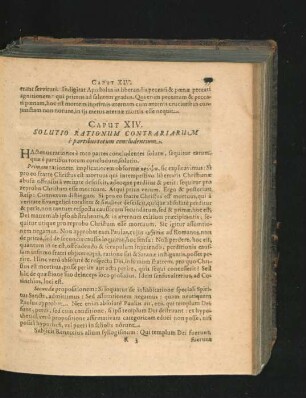 Caput XIV. Solutio Rationum Contrariarum e partibus totum concludentium.