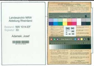 Entnazifizierung Josef Adamski , geb. 14.03.1895 (Lehrer)
