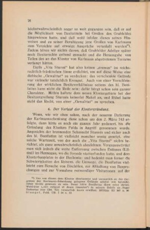 6. Der Verlauf der Klostergründung.