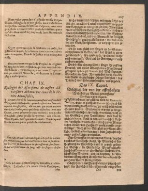 Chap. IX. = Das IX. Capitel.