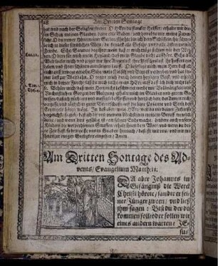 Am Dritten Sontage des Advents/ Evangelium Matthäi