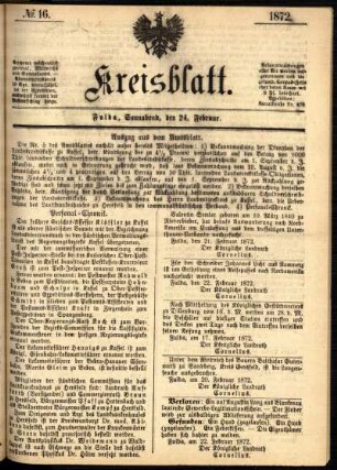 Ausgabe vom Samstag, den 24. Februar 1872.