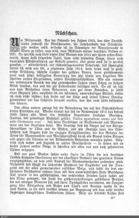 Rückschau