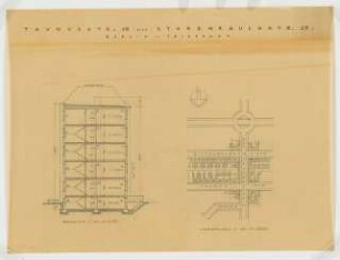 Wohnhaus Taunusstraße 26 / Stubenrauchstraße 25, Berlin-Friedenau: Lageplan 1:2000 und Schnitt 1:100