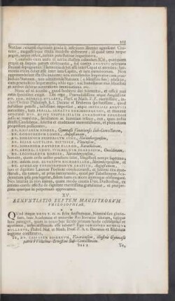 XV. Renuntiatio Septem Magistrorum Philosophiae