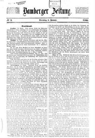 Bamberger Zeitung. 1860,1/6, 1860,1/6
