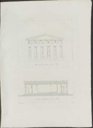 Pl. 13. F. I. Elévation restaurée du temple.
