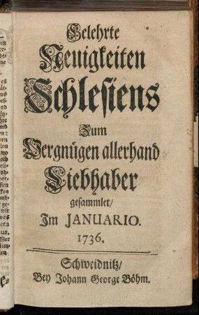 Im Januario. 1736.