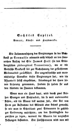 Sechstes Capitel - Bauart, Künste und Handwerke.