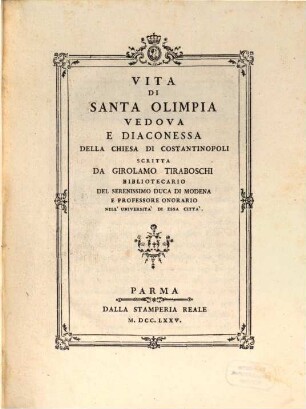 Vita di Santa Olimpia