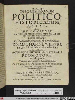 Disquisitionum Politico-Historicarum Oktas