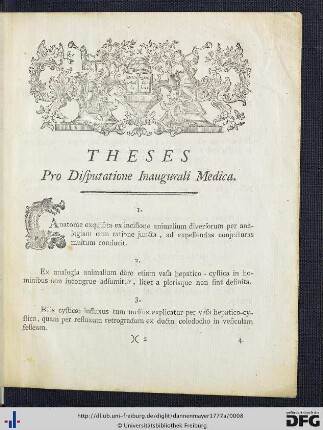 Theses Pro Disputatione Inaugurali Medica 1 - 30.