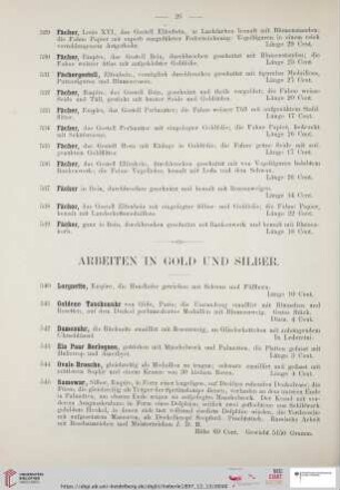 Arbeiten in Gold und Silber (Nr. 540-570)