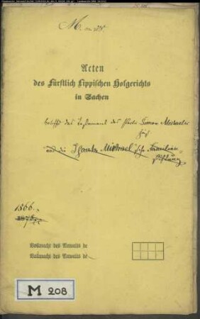 Michaelis, Simon in Detmold - Testament