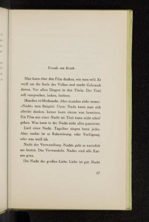 Freude am Krach