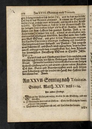 1378-1381, Evangelium; Eingang