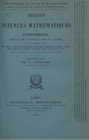 Tome IV. - Juillet 1880.