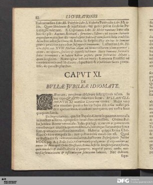 Capvt XI. De Bvllæ Jubileæ Idiomate.