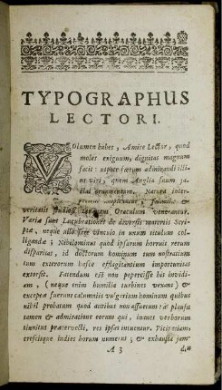Typographus Lectori.