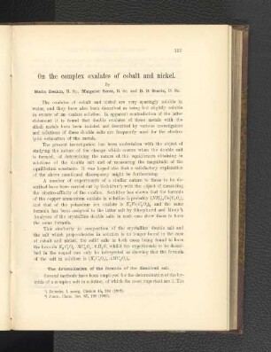 On the complex oxalates of cobalt and nickel.