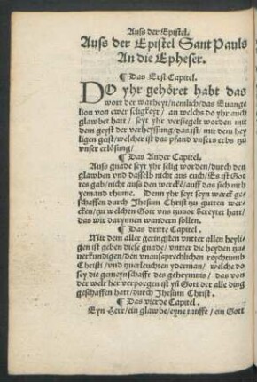 Auss der Epistel Sant Pauls An die Epheser.