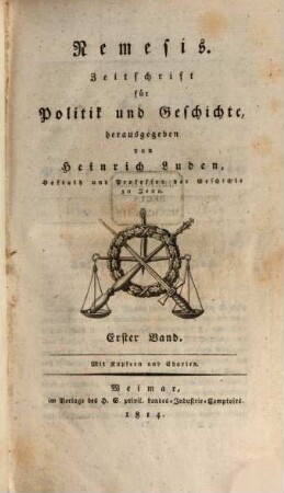 Nemesis : Zeitschrift für Politik und Geschichte. 1. 1814