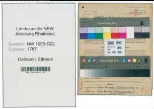 Entnazifizierung Elfriede Oelmann , geb. 21.10.1905 (Buchhalterin)