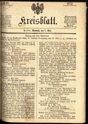 Ausgabe vom Mittwoch, den 08. Mai 1872.
