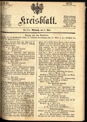 Ausgabe vom Mittwoch, den 08. Mai 1872.
