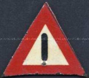 WHN-Abzeichen, Verkehrszeichen: Gefahrenstelle, Straßensammlung im Gau 44 Reichskommissariat Niederlande am 14. und 15. Februar 1941