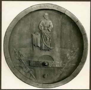 Ausstellung 1928: Faßboden mit St. Ferdinand, 1874