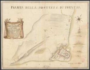 Pianta della Fortezza di Prevesa : Prevesa aqvistata dall' arme gloriose della serma. reca. di Vena.