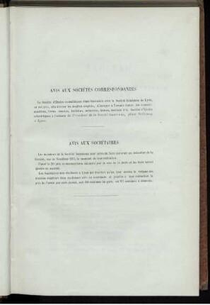Avis Aux Societes Correspondantes