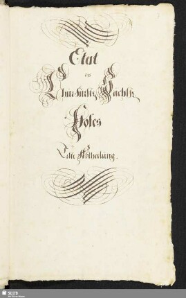 [Personal-] Etat des ChurFürstl. Sächß. Hofes. Erste Abtheilung.