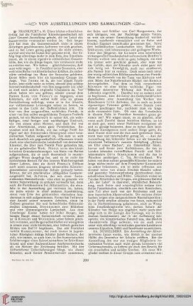Von Ausstellungen und Sammlungen - Personal- u. Atelier-Nachrichten – Kunstlitteratur
