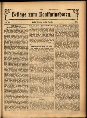 Zweite Ausgabe vom Sonntag, den 24. Dezember 1905.
